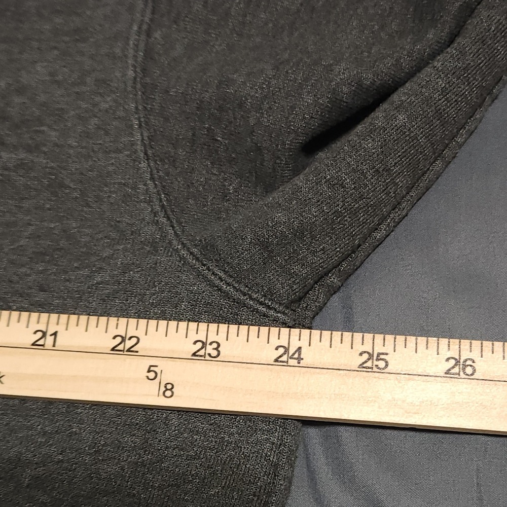 Carhartt Hoodie Men's M Gray Loose Fit Sleeve Logo Pullover Sweatshirt Flaw - Picture 5 of 13